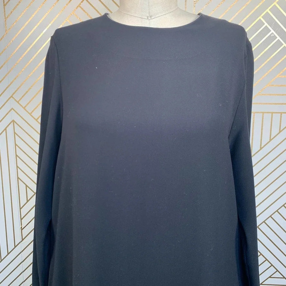 COS Black Wool Contrast Hem Long Sleeve Dress - Picture 2 of 11